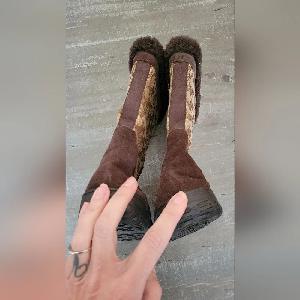 Coach Sherman Signature Winter Boots Size 5.5b
